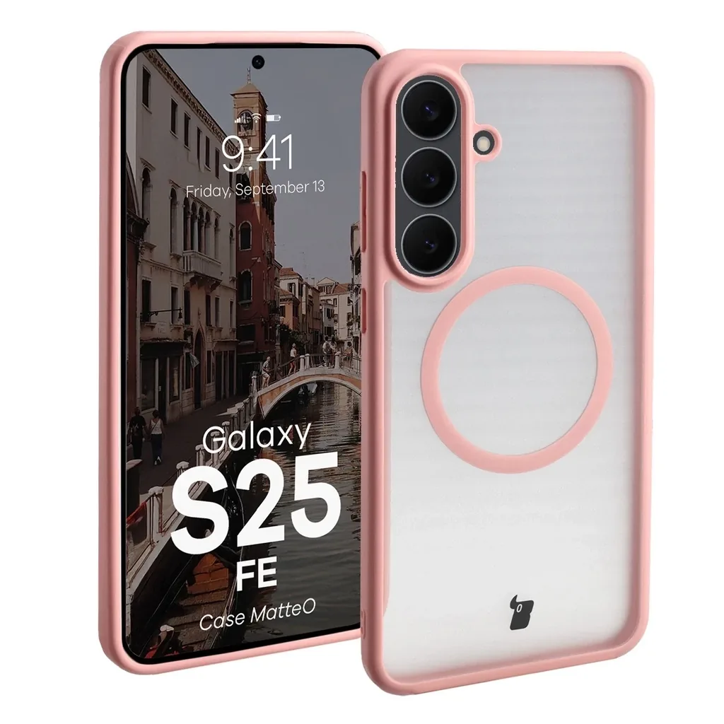 Kryt Bizon Case MatteO Magnetic Samsung Galaxy S25 FE smoky light pink