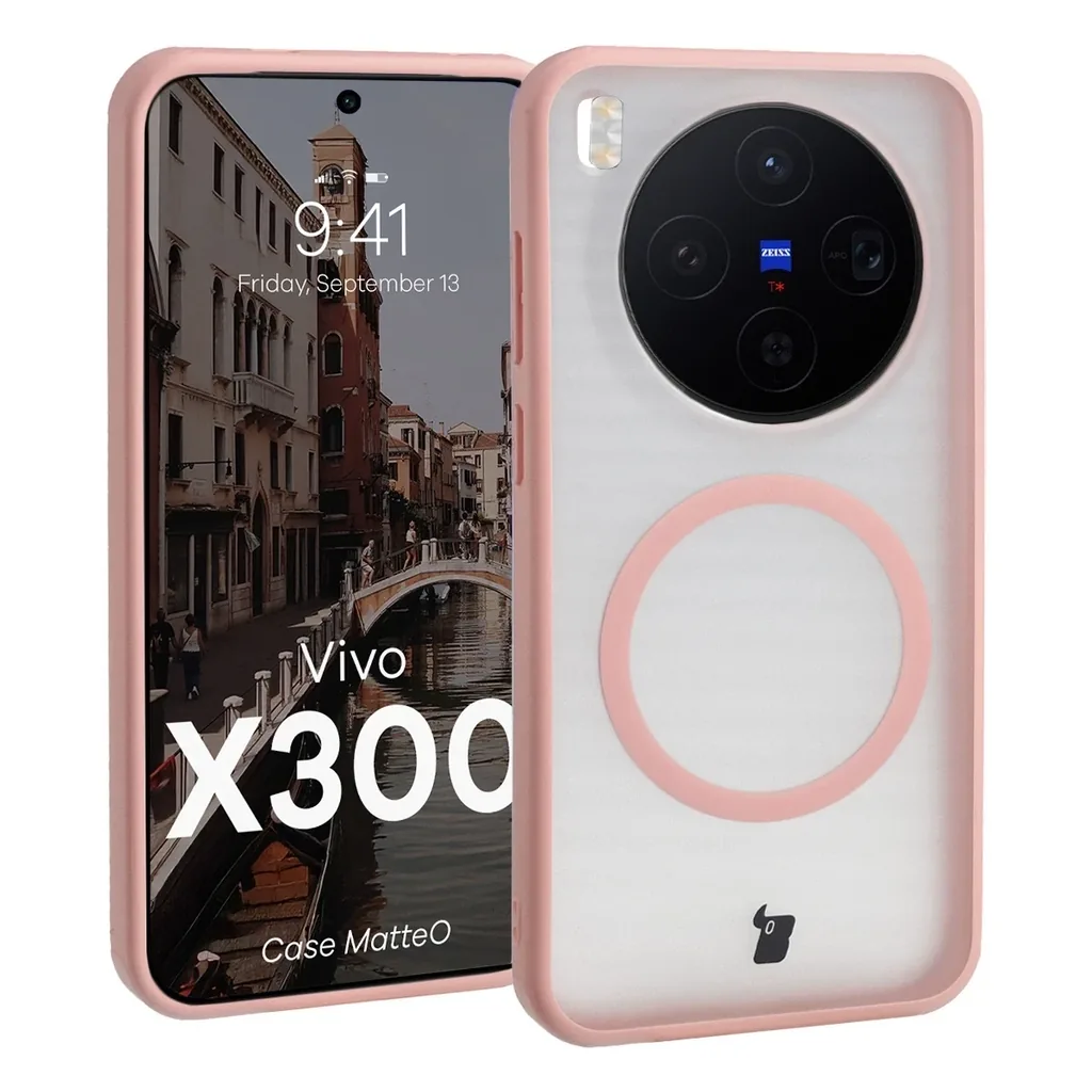 Kryt Bizon Case MatteO Magnetic Vivo X300 smoky light pink