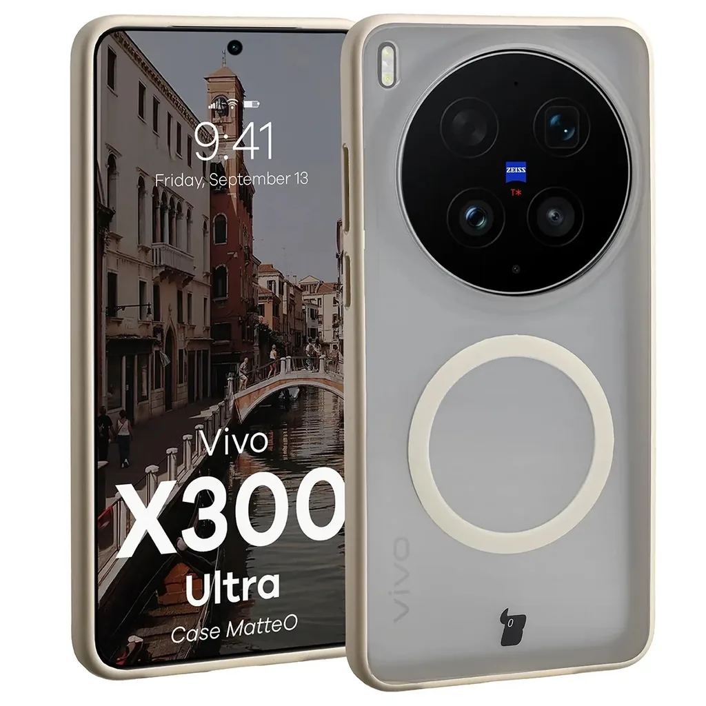 Kryt Bizon Case MatteO Magnetic Vivo X300 Ultra, smoky beige