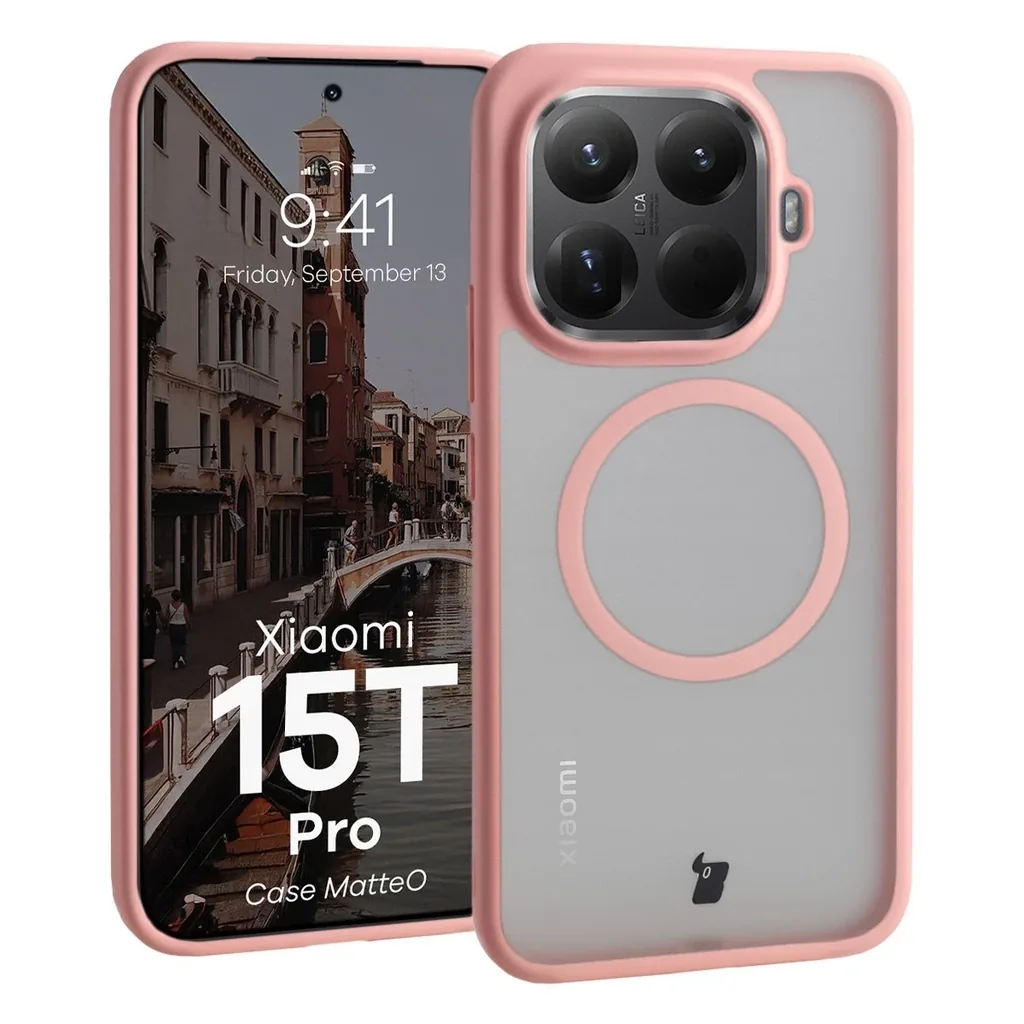 Kryt Bizon Case MatteO Magnetic Xiaomi 15T Pro smoky light pink
