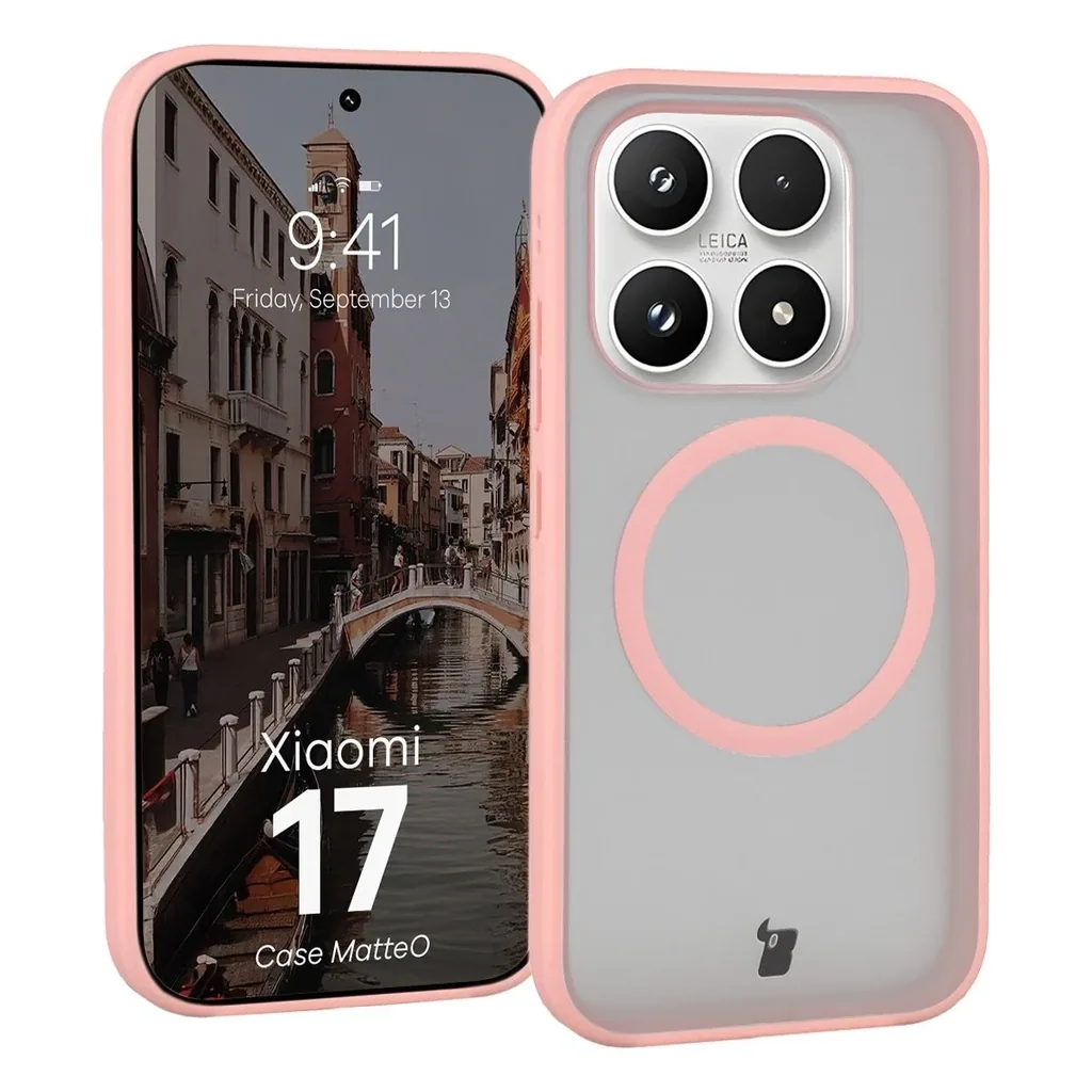 Kryt Bizon Case MatteO Magnetic Xiaomi 17 smoky light pink