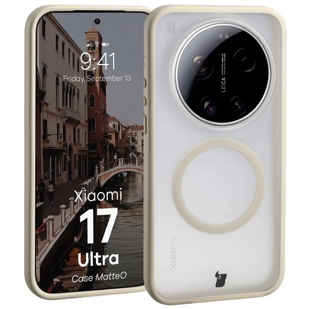 Kryt Bizon Case MatteO Magnetic Xiaomi 17 Ultra smoky beige