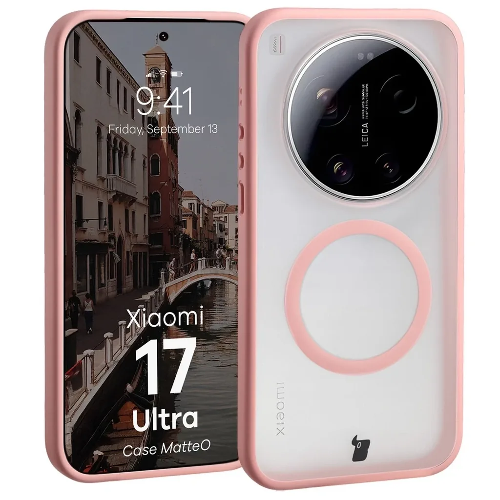 Kryt Bizon Case MatteO Magnetic Xiaomi 17 Ultra smoky light pink