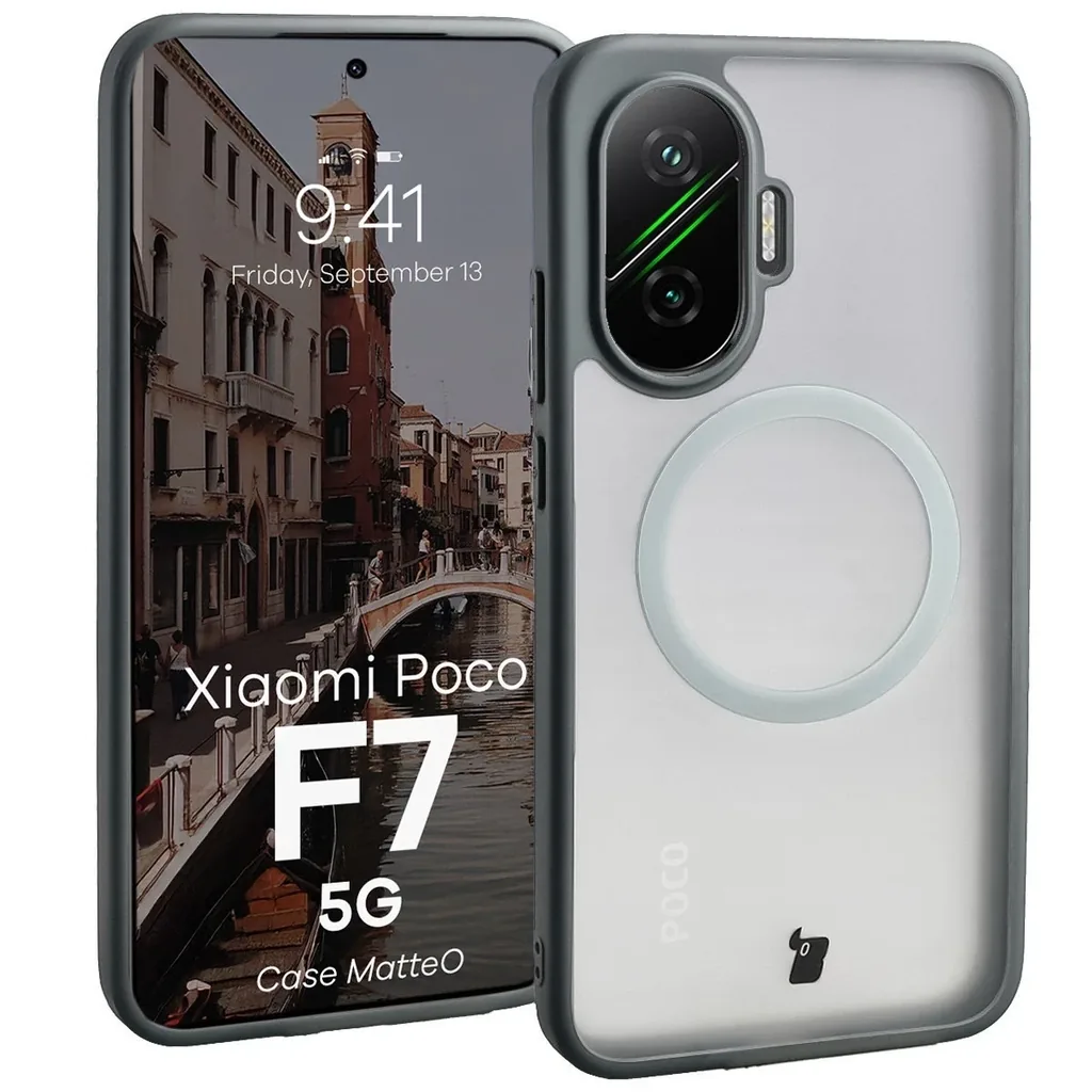 Kryt Bizon Case MatteO Magnetic Xiaomi POCO F7 smoky grey