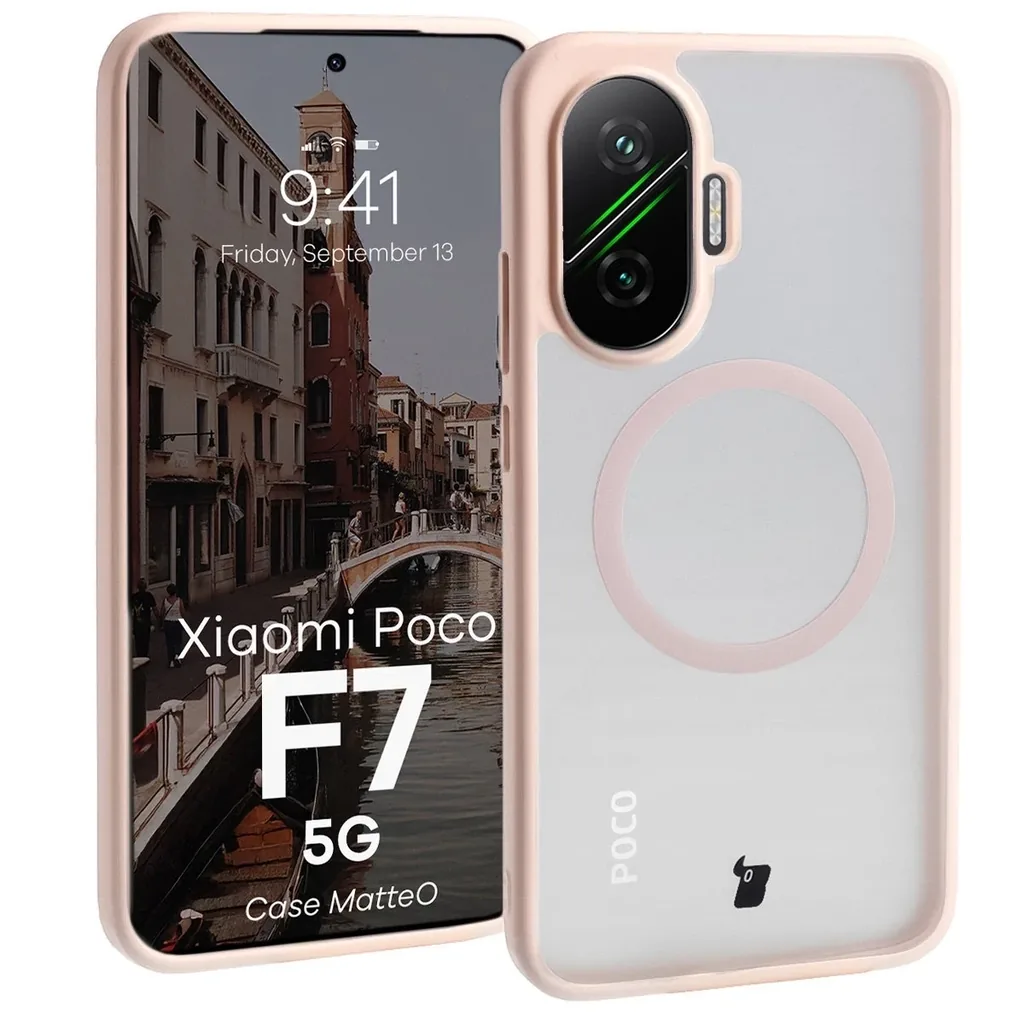Kryt Bizon Case MatteO Magnetic Xiaomi POCO F7 smoky pink