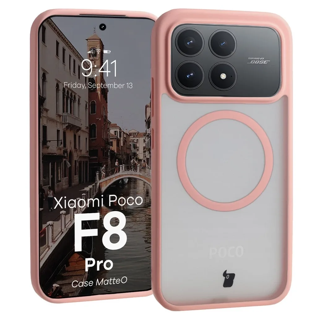 Kryt Bizon Case MatteO Magnetic Xiaomi POCO F8 Pro smoky light pink