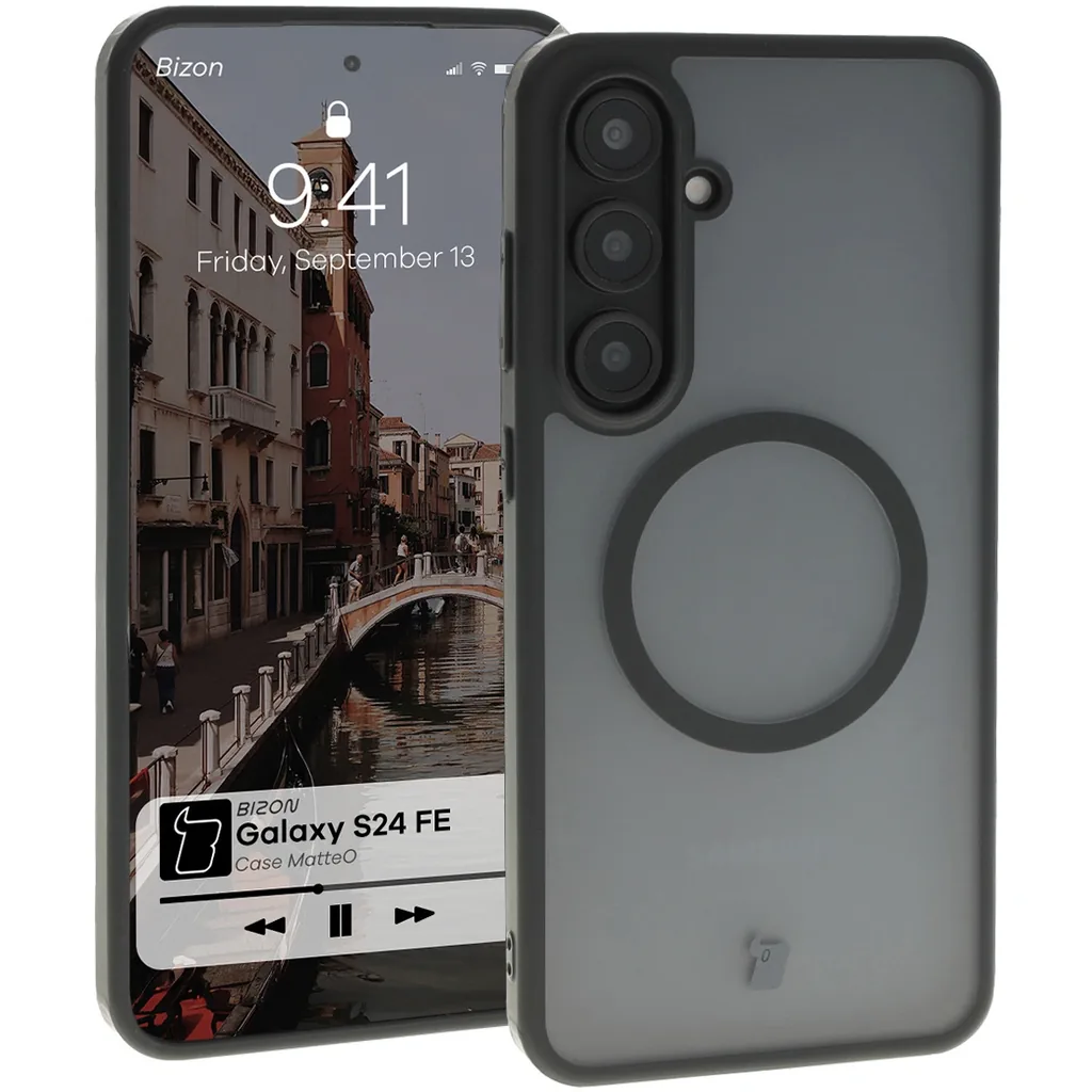Kryt Bizon Case MatteO Samsung Galaxy S24 FE transparent with black frame