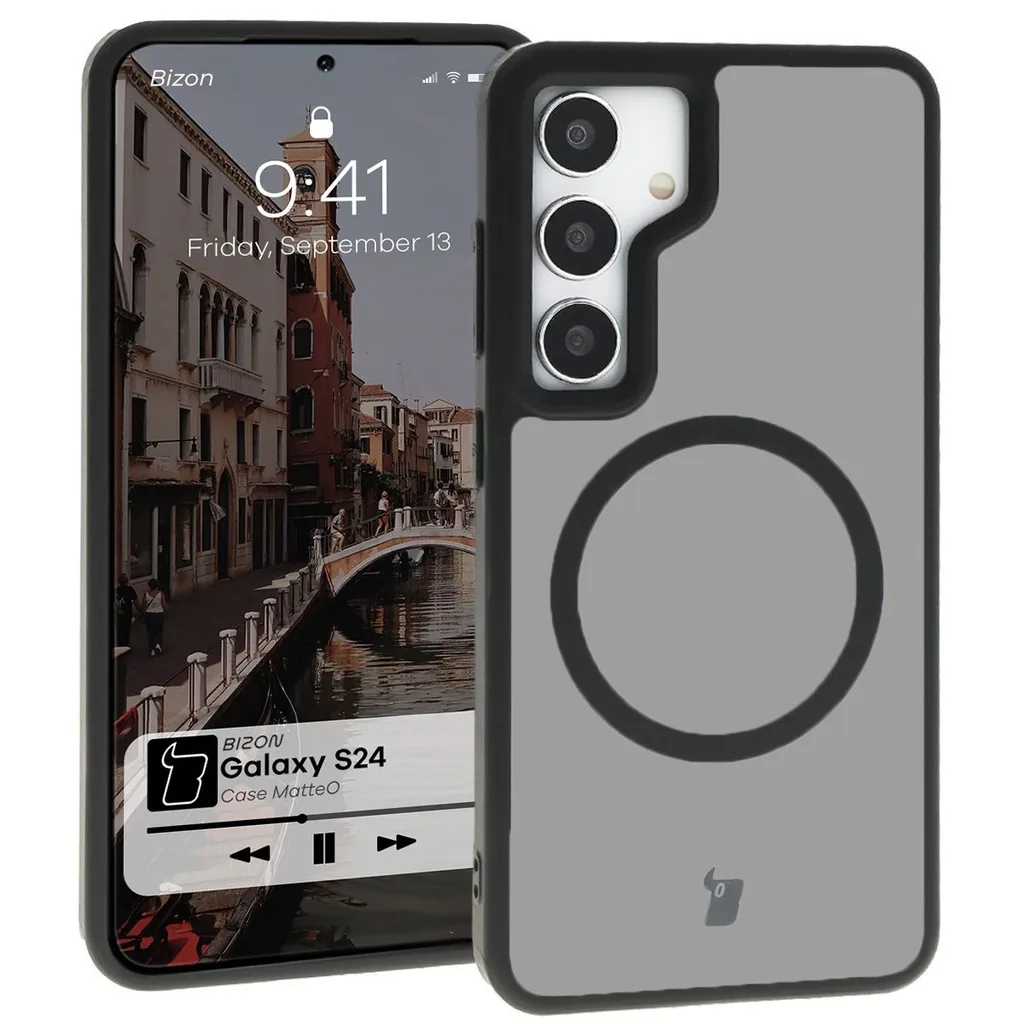 Kryt Bizon Case MatteO Samsung Galaxy S24 transparent with black frame