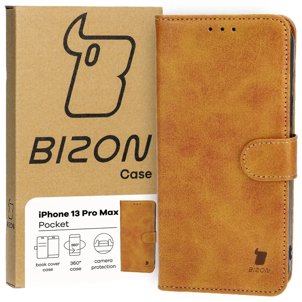 Kryt Bizon Case Pocket Apple iPhone 13 Pro Max brown