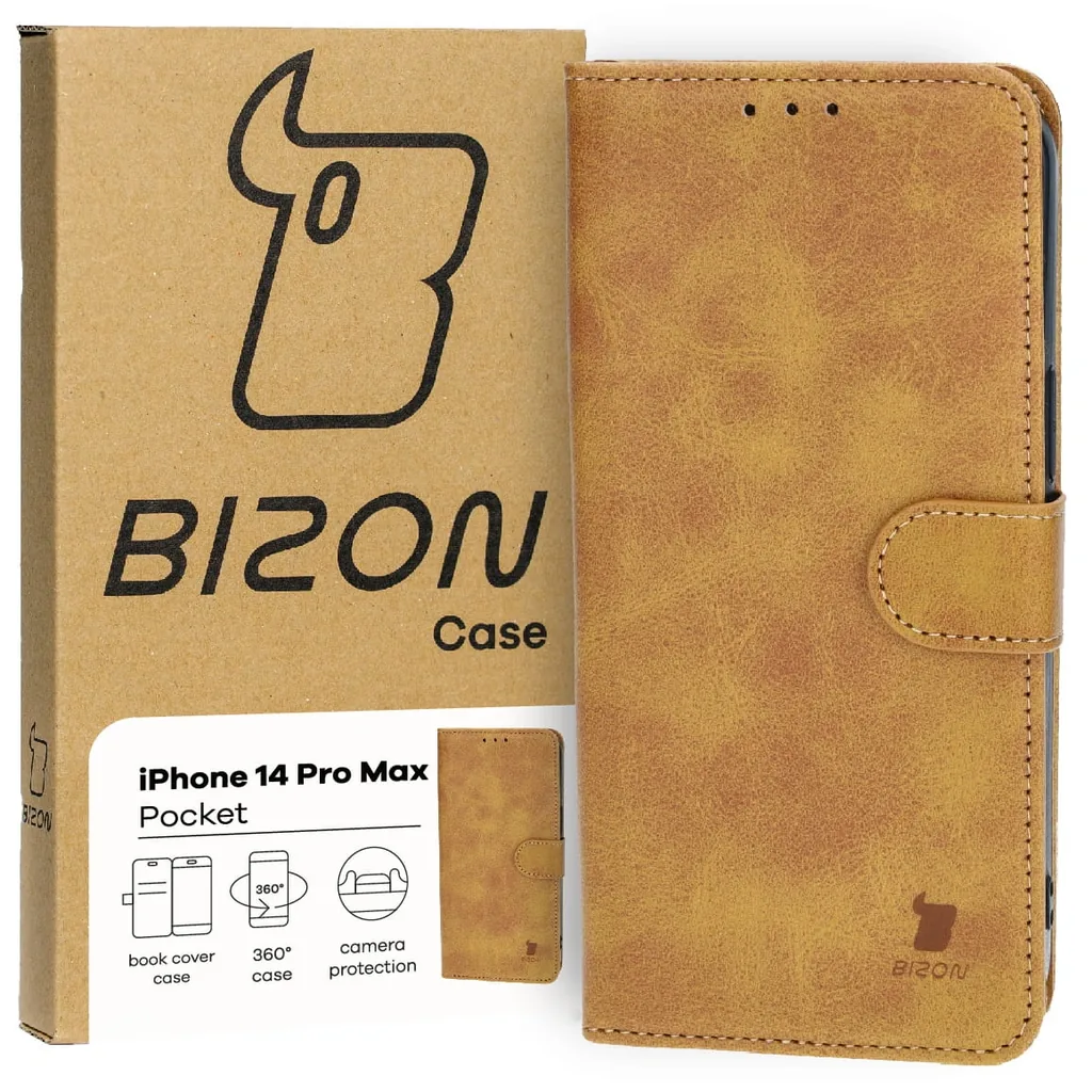 Kryt Bizon Case Pocket Apple iPhone 14 Pro Max brown