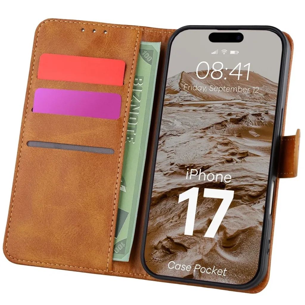 Kryt Bizon Case Pocket Apple iPhone 17 brown