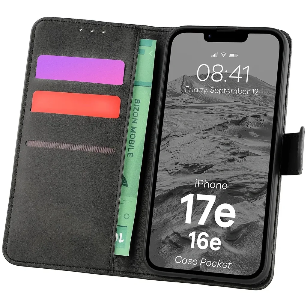 Kryt Bizon Case Pocket Apple iPhone 17e / 16e, black