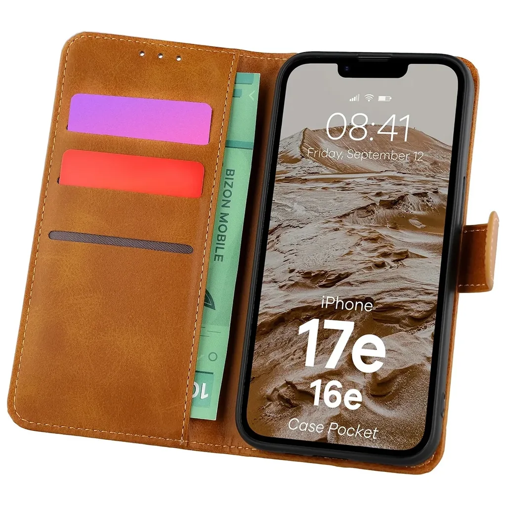 Kryt Bizon Case Pocket Apple iPhone 17e / 16e, brown