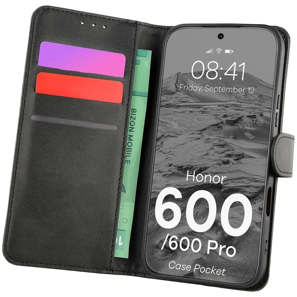 Kryt Bizon Case Pocket Honor 600 5G / 600 Pro 5G, black