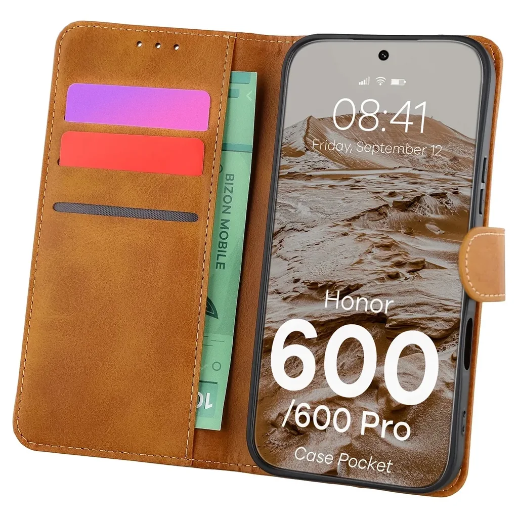 Kryt Bizon Case Pocket Honor 600 5G / 600 Pro 5G, brown