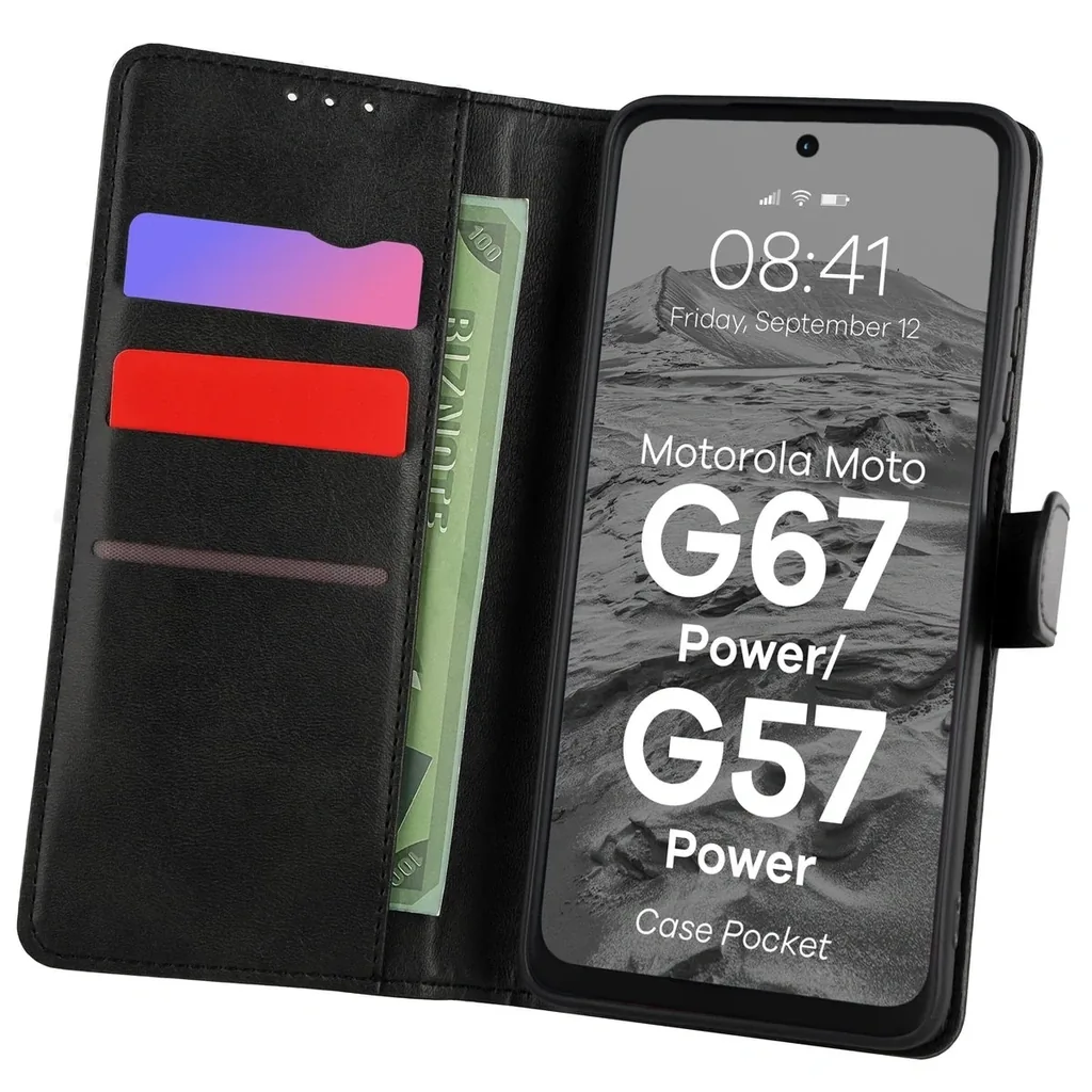 Kryt Bizon Case Pocket Motorola Moto G57 Power / G67 Power black