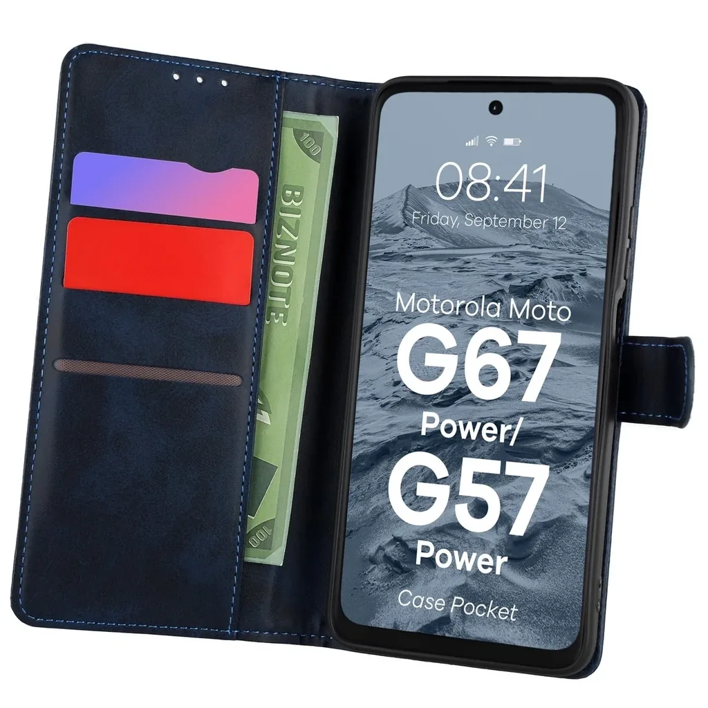 Kryt Bizon Case Pocket Motorola Moto G57 Power / G67 Power navy blue