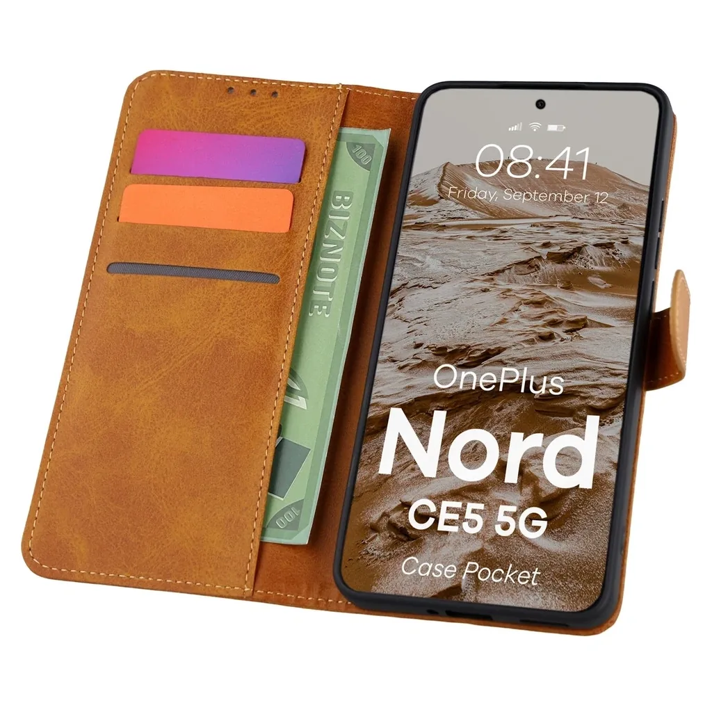 Kryt Bizon Case Pocket OnePlus Nord CE5 5G brown