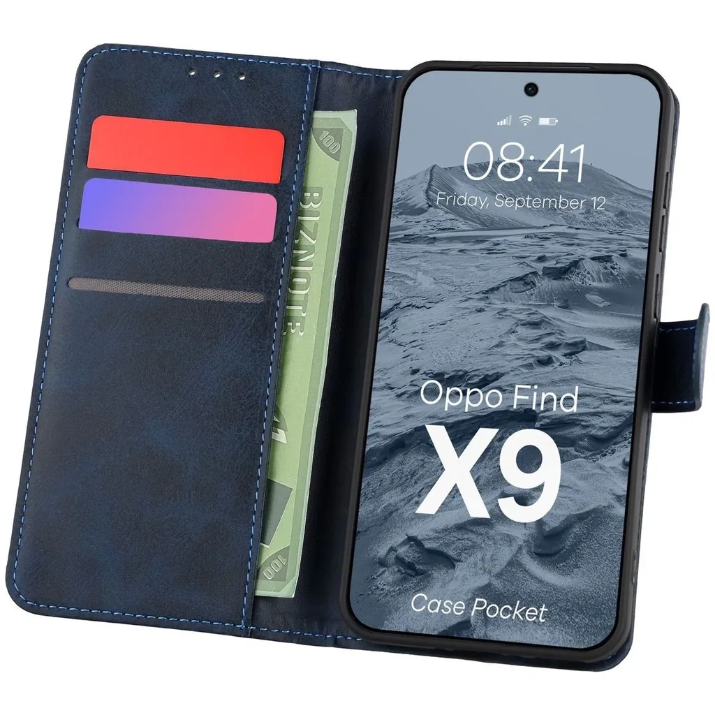 Kryt Bizon Case Pocket Oppo Find X9 navy blue