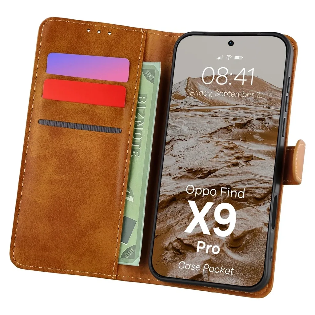 Kryt Bizon Case Pocket Oppo Find X9 Pro brown