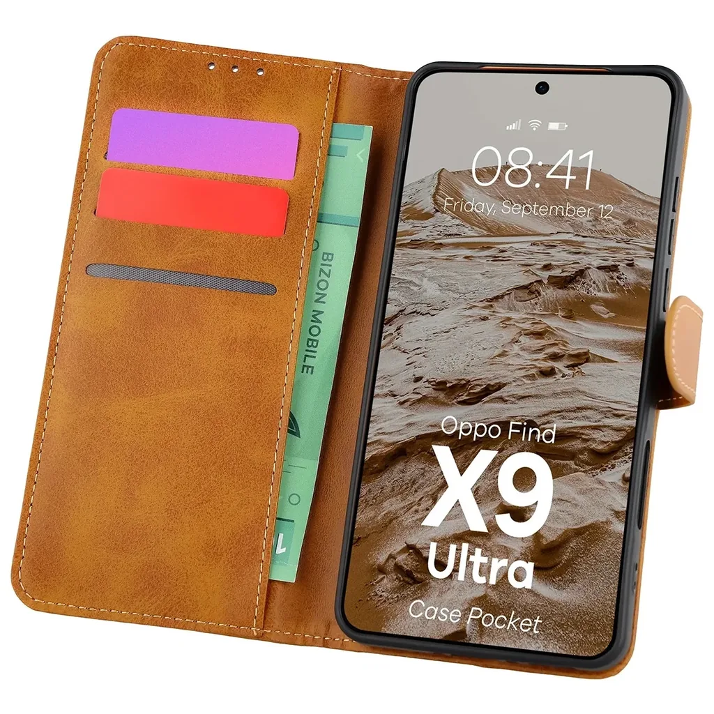 Kryt Bizon Case Pocket Oppo Find X9 Ultra, brown