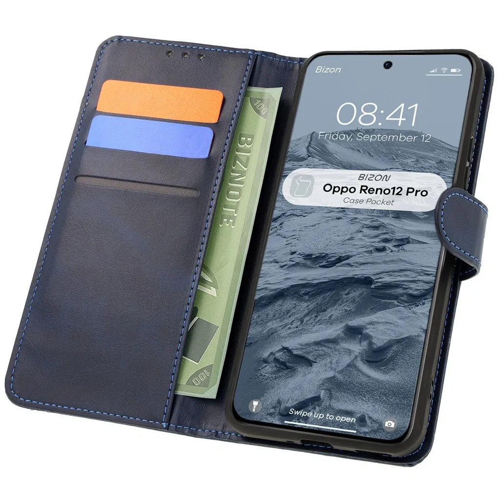 Kryt Bizon Case Pocket Oppo Reno 12 Pro navy blue
