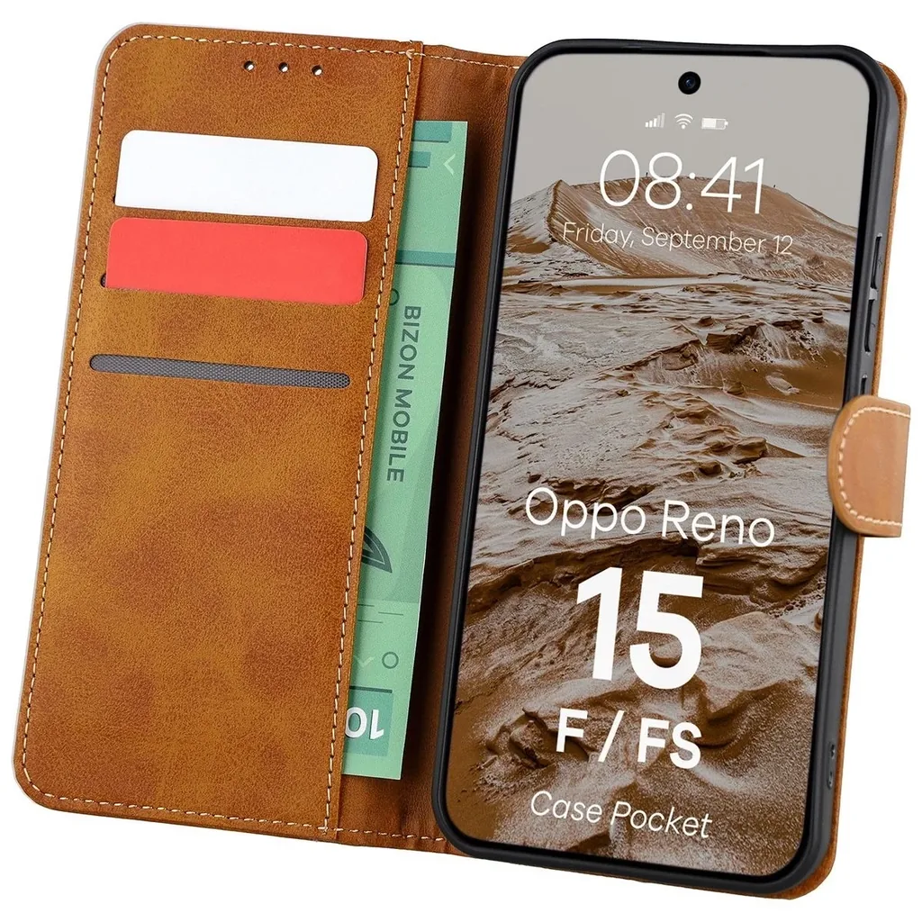 Kryt Bizon Case Pocket Oppo Reno 15 F / FS brown