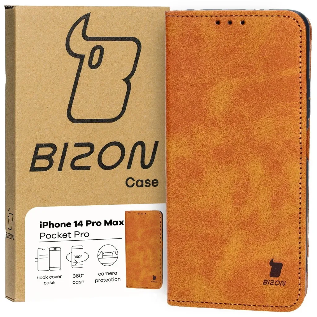 Knížkové pouzdro Bizon Case Pocket Pro Apple iPhone 14 Pro Max brown
