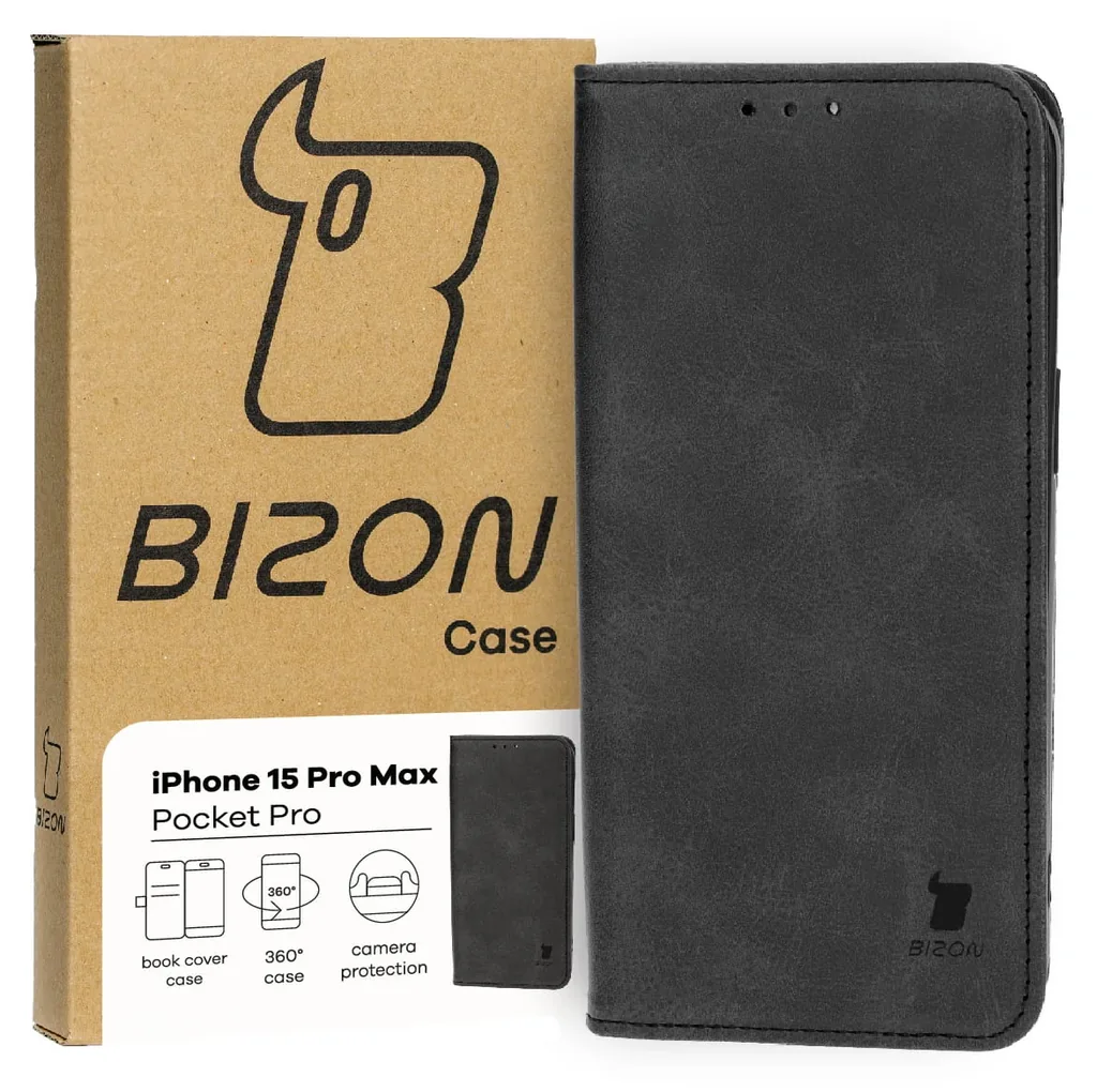 Knížkové pouzdro Bizon Case Pocket Pro Apple iPhone 15 Pro Max black
