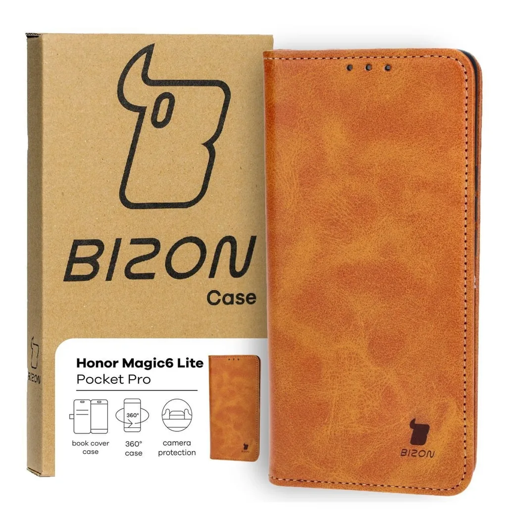 Knížkové pouzdro Bizon Case Pocket Pro Honor Magic6 Lite brown