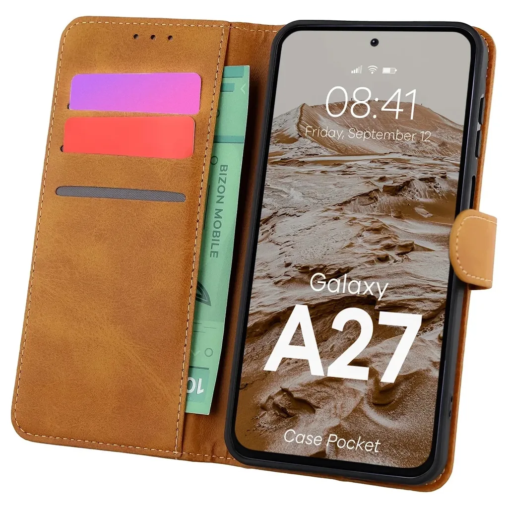 Kryt Bizon Case Pocket Samsung Galaxy A27 5G, brown