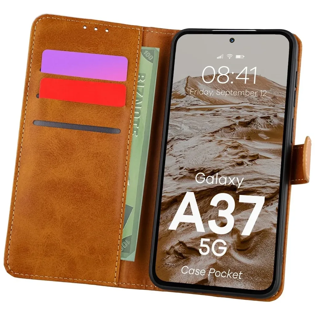 Kryt Bizon Case Pocket Samsung Galaxy A37 5G brown