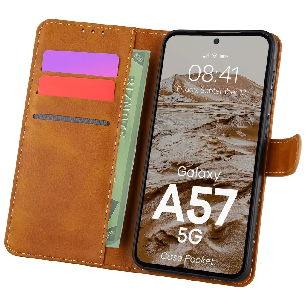 Kryt Bizon Case Pocket Samsung Galaxy A57 5G brown