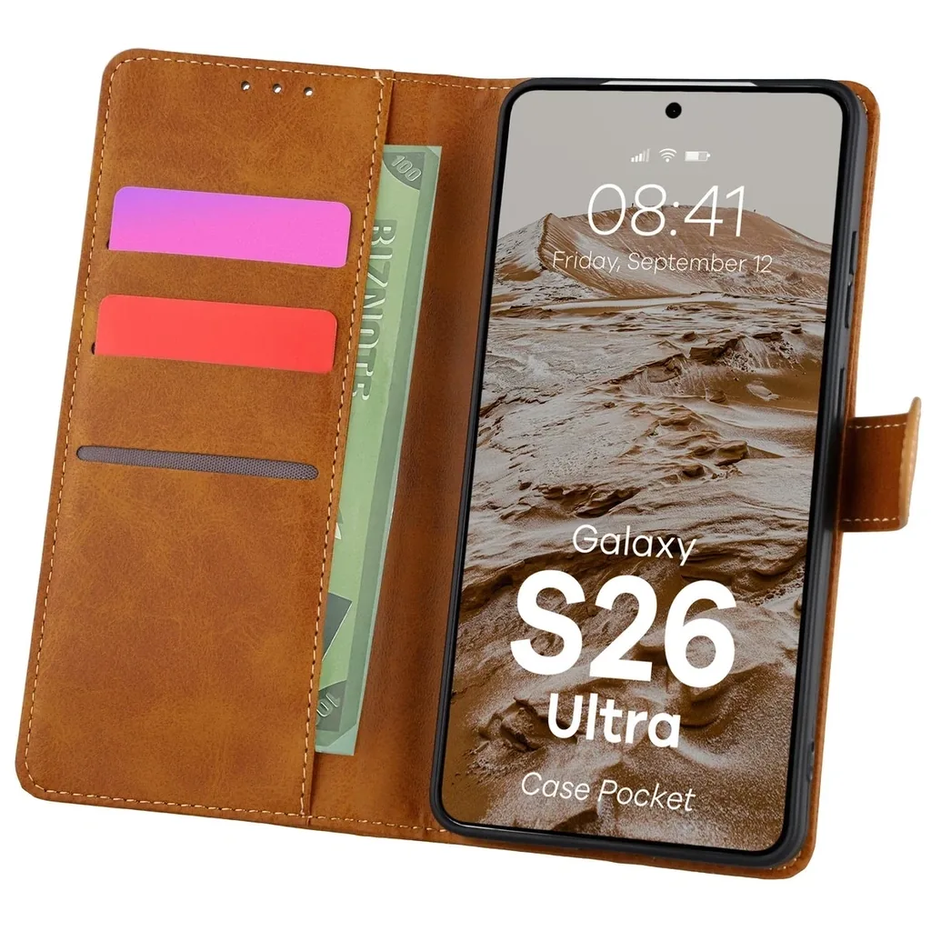 Kryt Bizon Case Pocket Samsung Galaxy S26 Ultra brown
