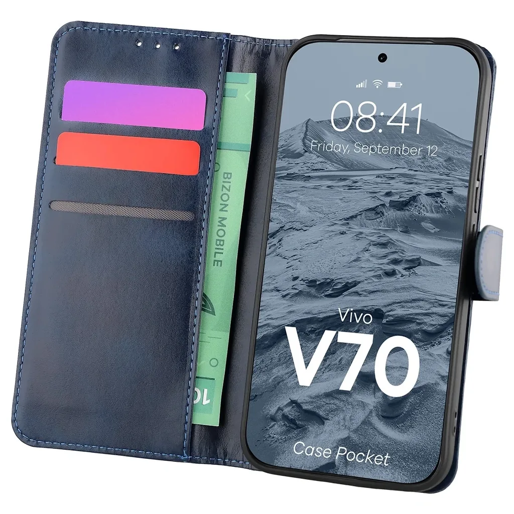 Kryt Bizon Case Pocket Vivo V70 5G, navy blue