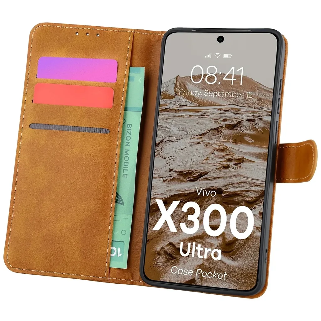Kryt Bizon Case Pocket Vivo X300 Ultra, brown