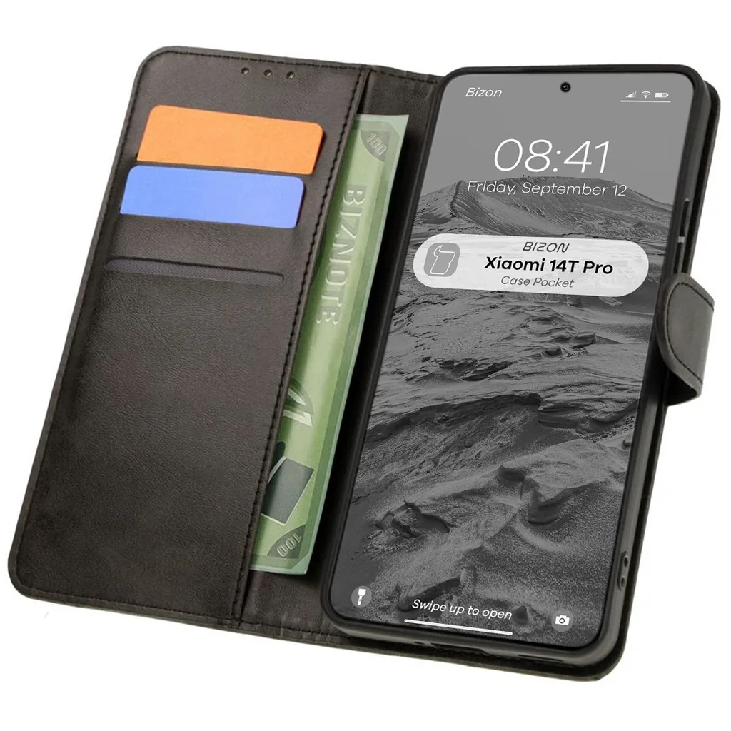 Kryt Bizon Case Pocket Xiaomi 14T Pro black