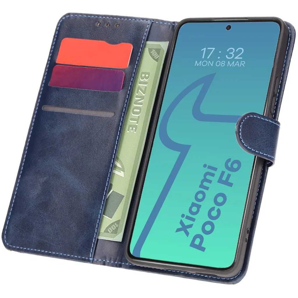Kryt Bizon Case Pocket Xiaomi Poco F6 navy blue