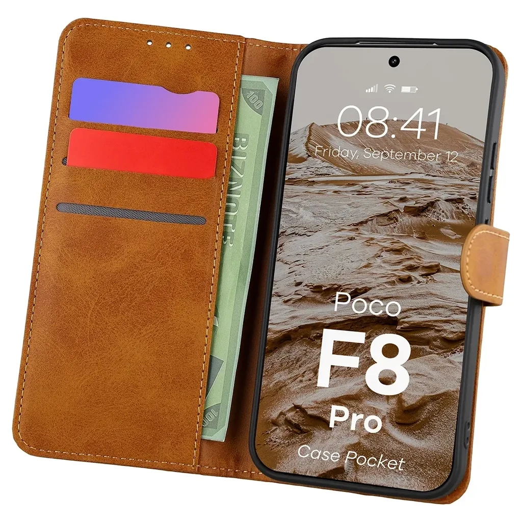 Kryt Bizon Case Pocket Xiaomi POCO F8 Pro brown