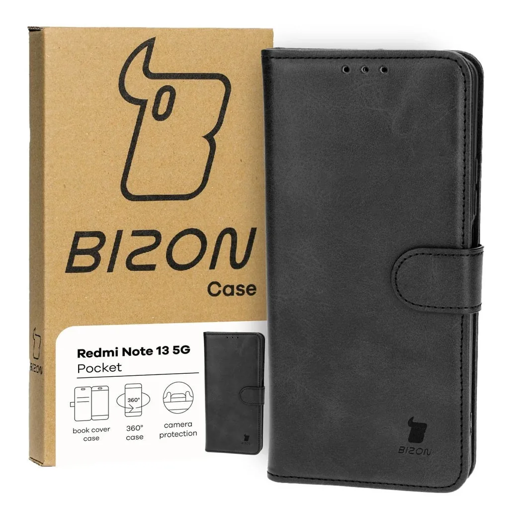 Kryt Bizon Case Pocket Xiaomi Poco X6 / Xiaomi Redmi Note 13 Pro 5G black