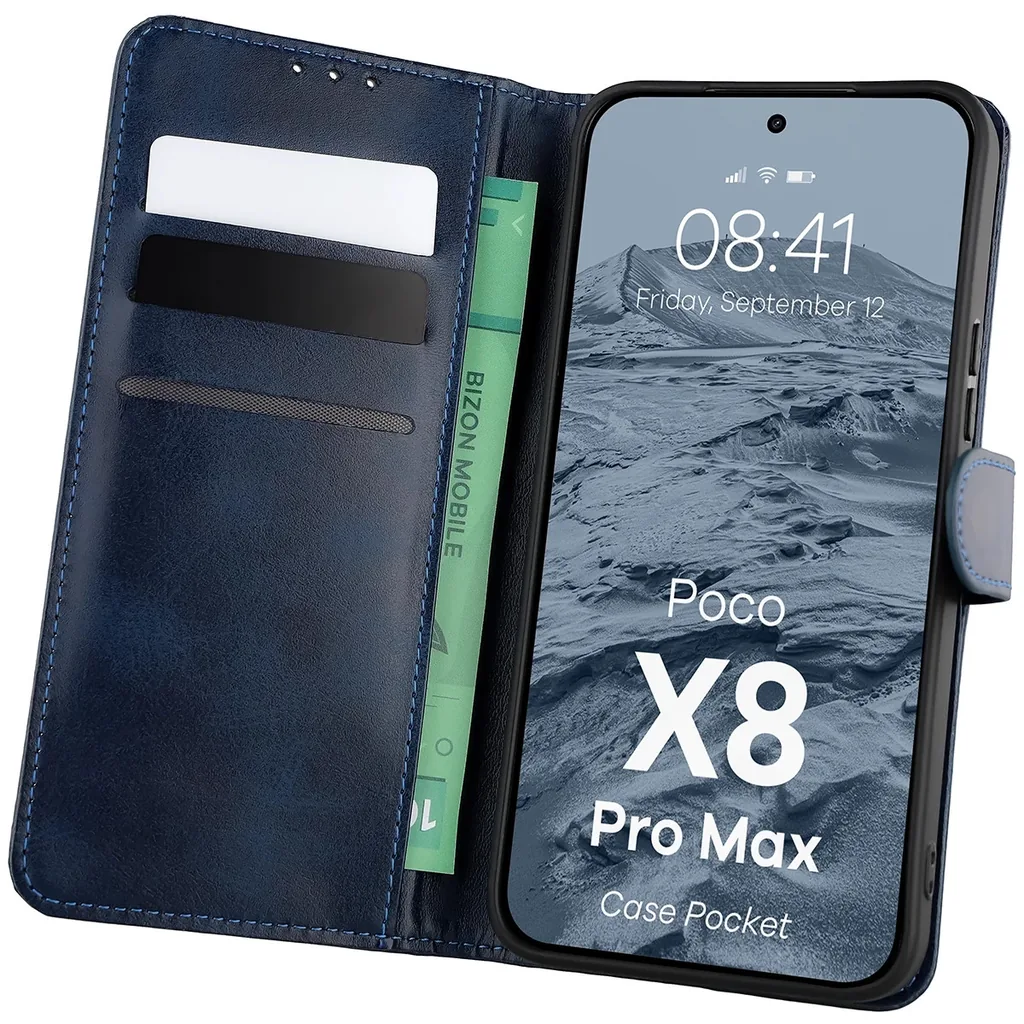 Kryt Bizon Case Pocket Xiaomi POCO X8 Pro Max, navy blue
