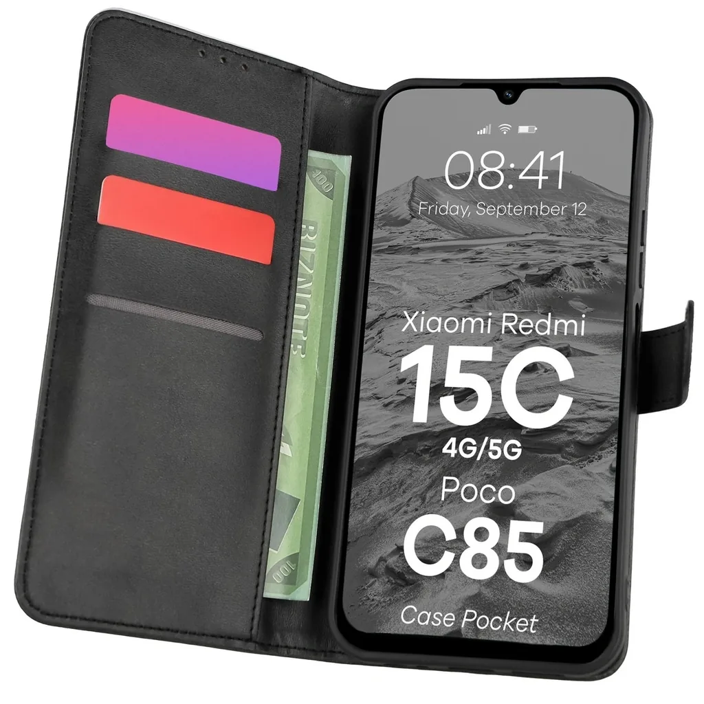 Kryt Bizon Case Pocket Xiaomi Redmi 15C 4G / 5G / Poco C85 173mm black