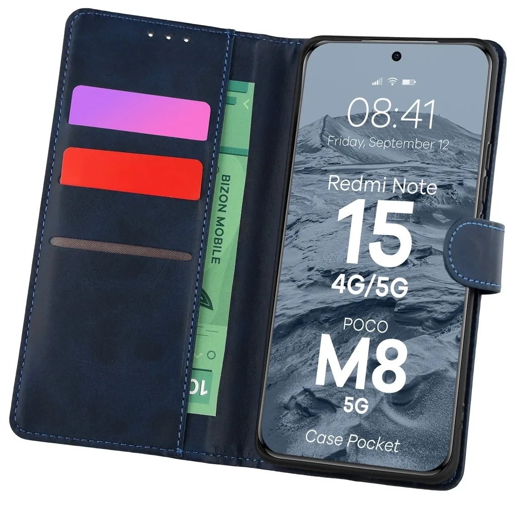 Kryt Bizon Case Pocket Xiaomi Redmi Note 15 / POCO M8 5G navy blue