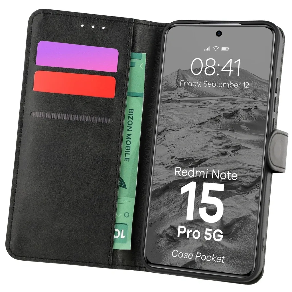 Kryt Bizon Case Pocket Xiaomi Redmi Note 15 Pro 5G black