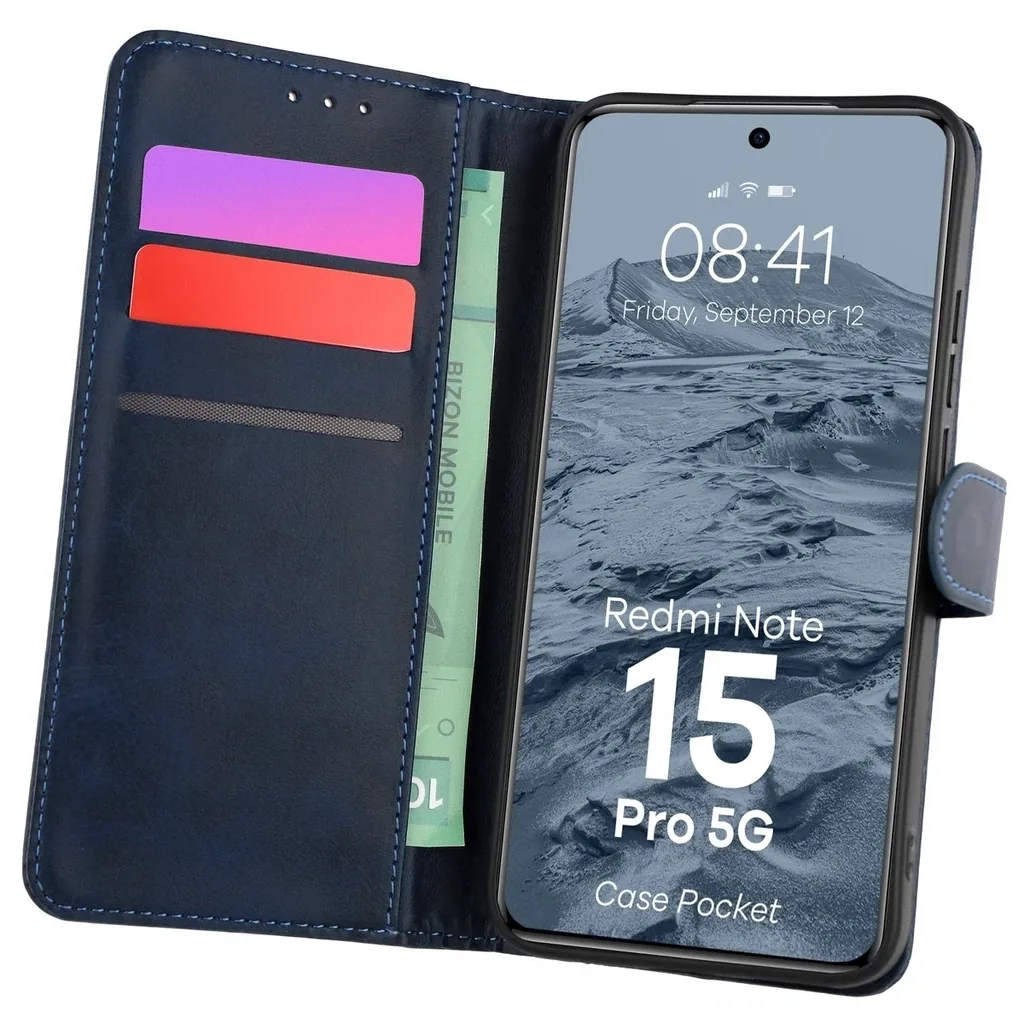 Kryt Bizon Case Pocket Xiaomi Redmi Note 15 Pro 5G navy blue