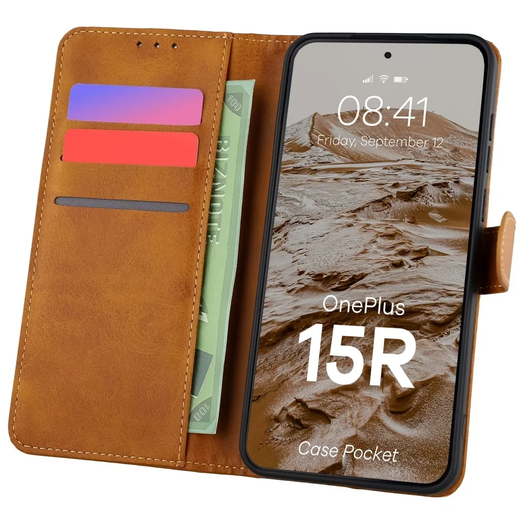 Kryt Bizon Case PocketOnePlus 15R brown
