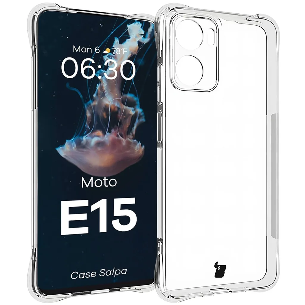 Kryt Bizon Case Salpa Motorola Moto E15 transparent