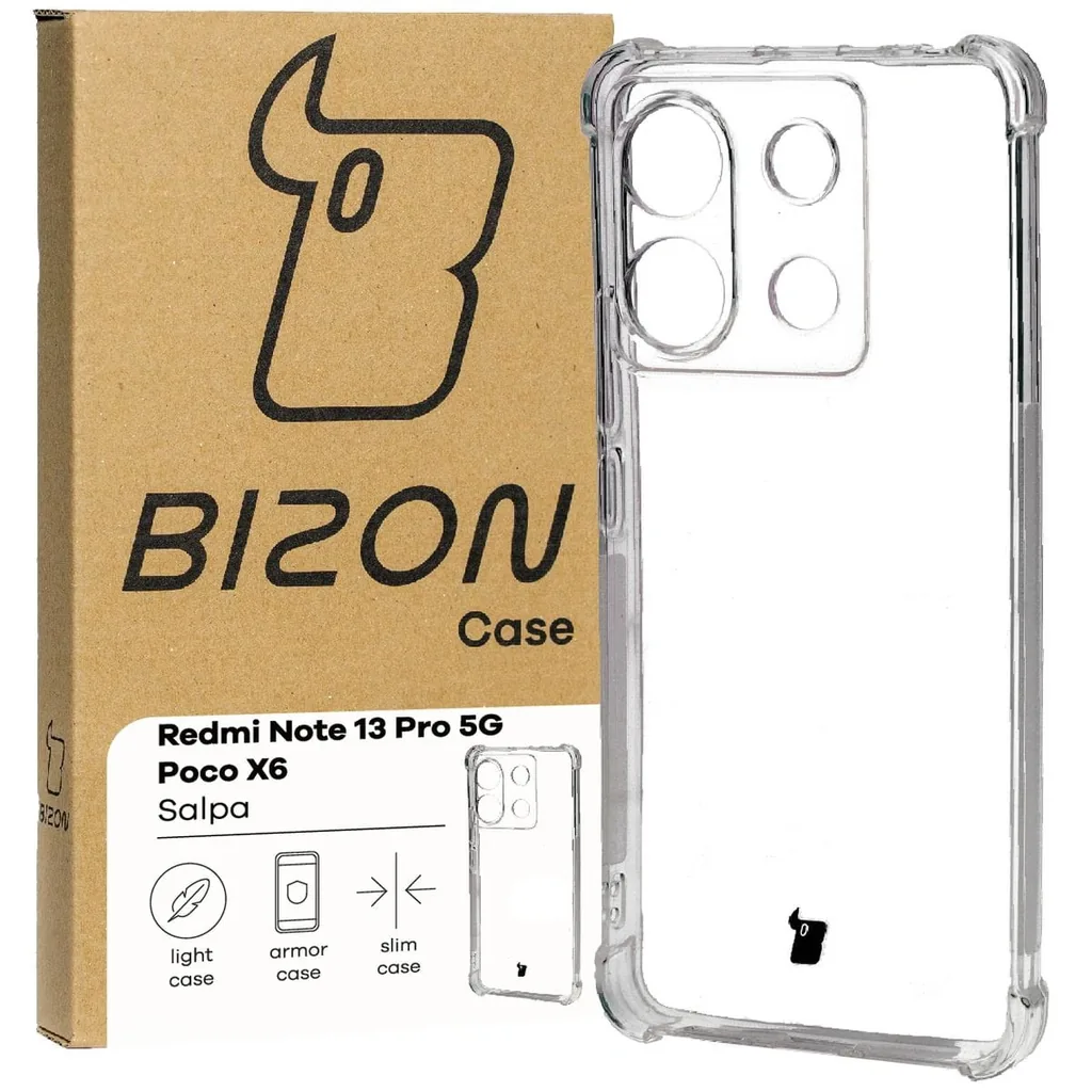 Kryt Bizon Case Salpa Xiaomi Poco X6 / Xiaomi Redmi Note 13 Pro 5G clear