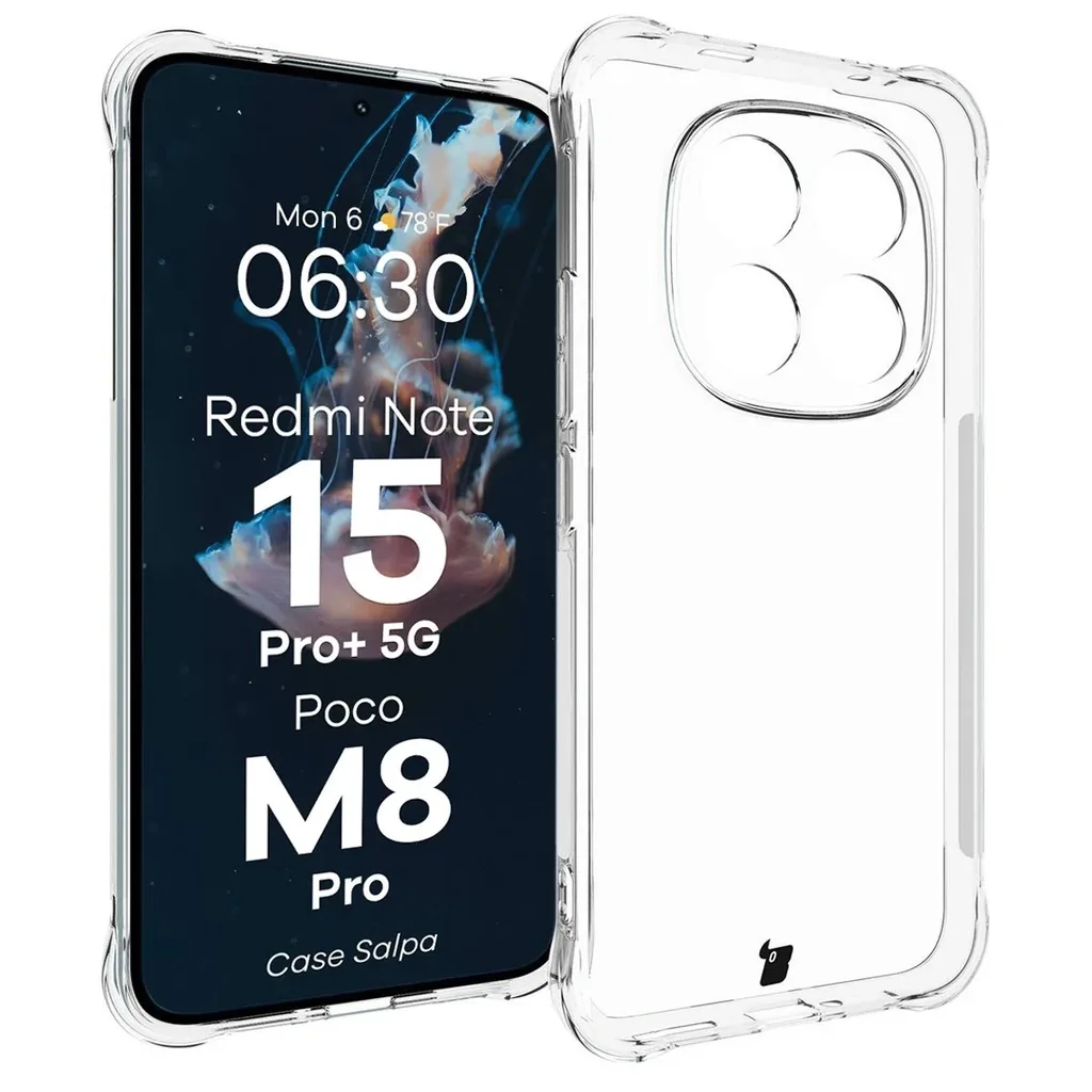 Kryt Bizon Case Salpa Xiaomi Redmi Note 15 Pro+ Plus 5G / POCO M8 Pro 5G clear