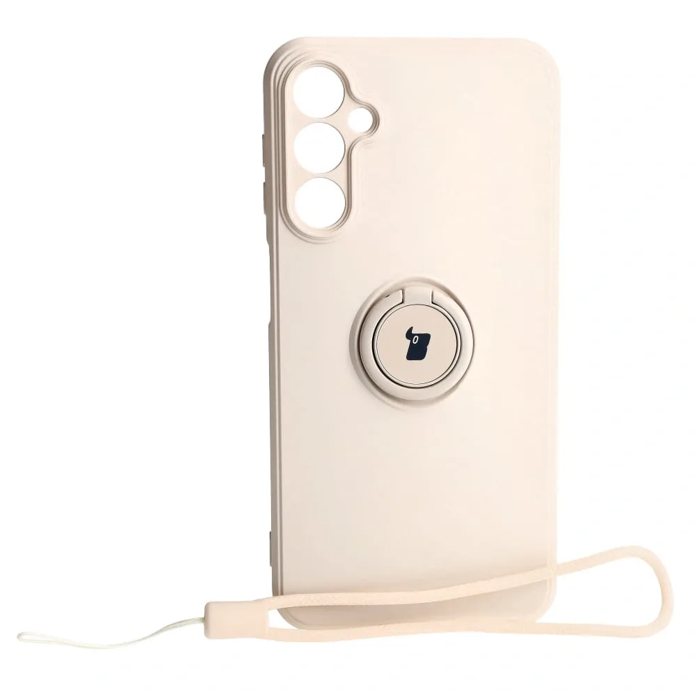 Kryt Bizon Case Silicone Ring Sq Samsung Galaxy A24 beige